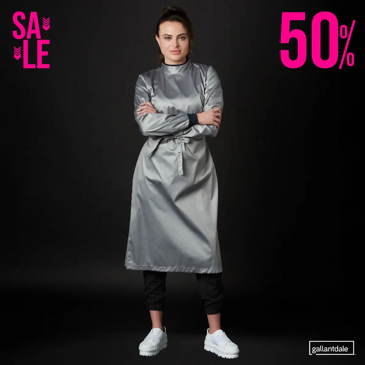 Bata Sanitaria Wet Free Dama Impermeable Inglés - Imagen 13