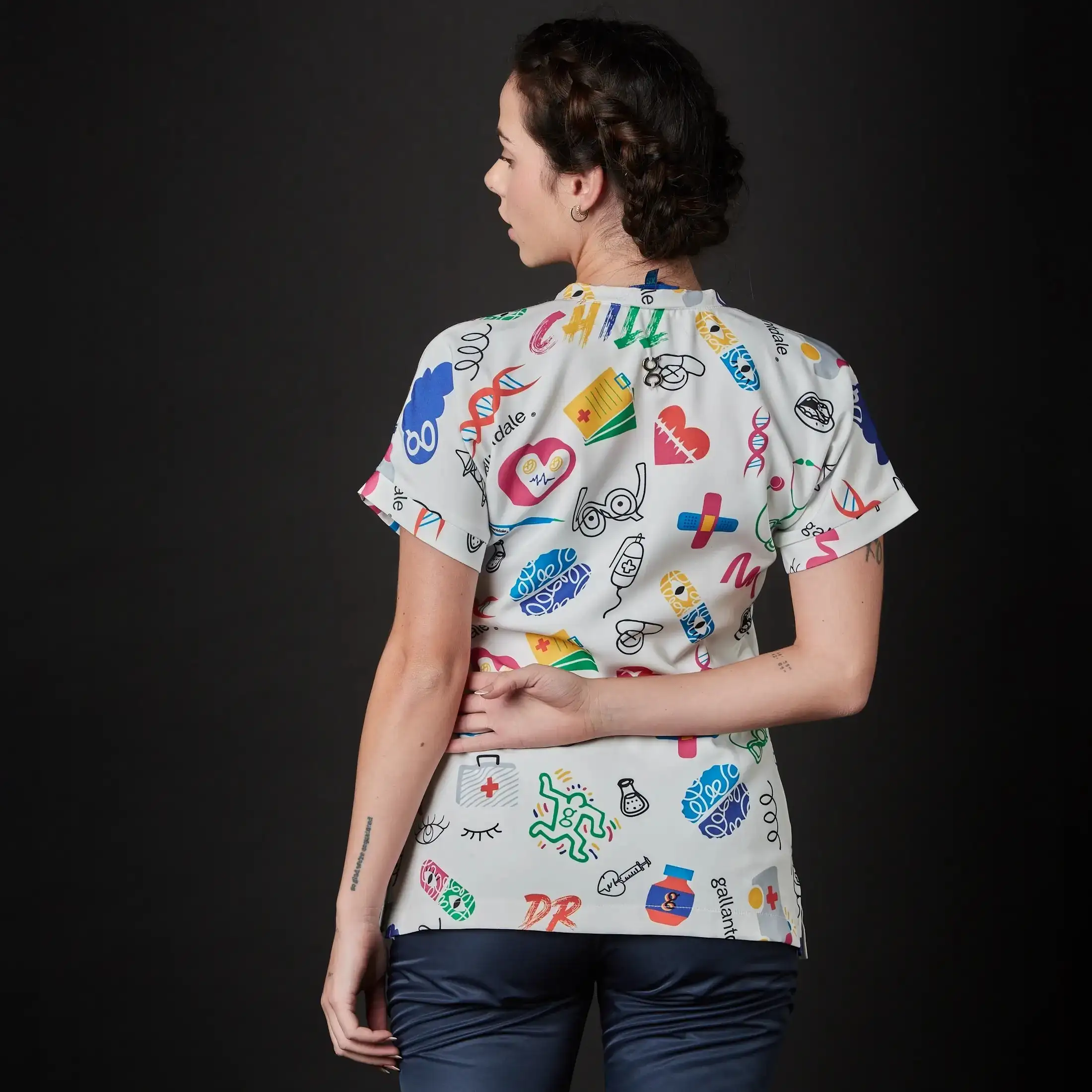 Chaqueta sanitaria District Dama Scotland Bloom - Imagen 3