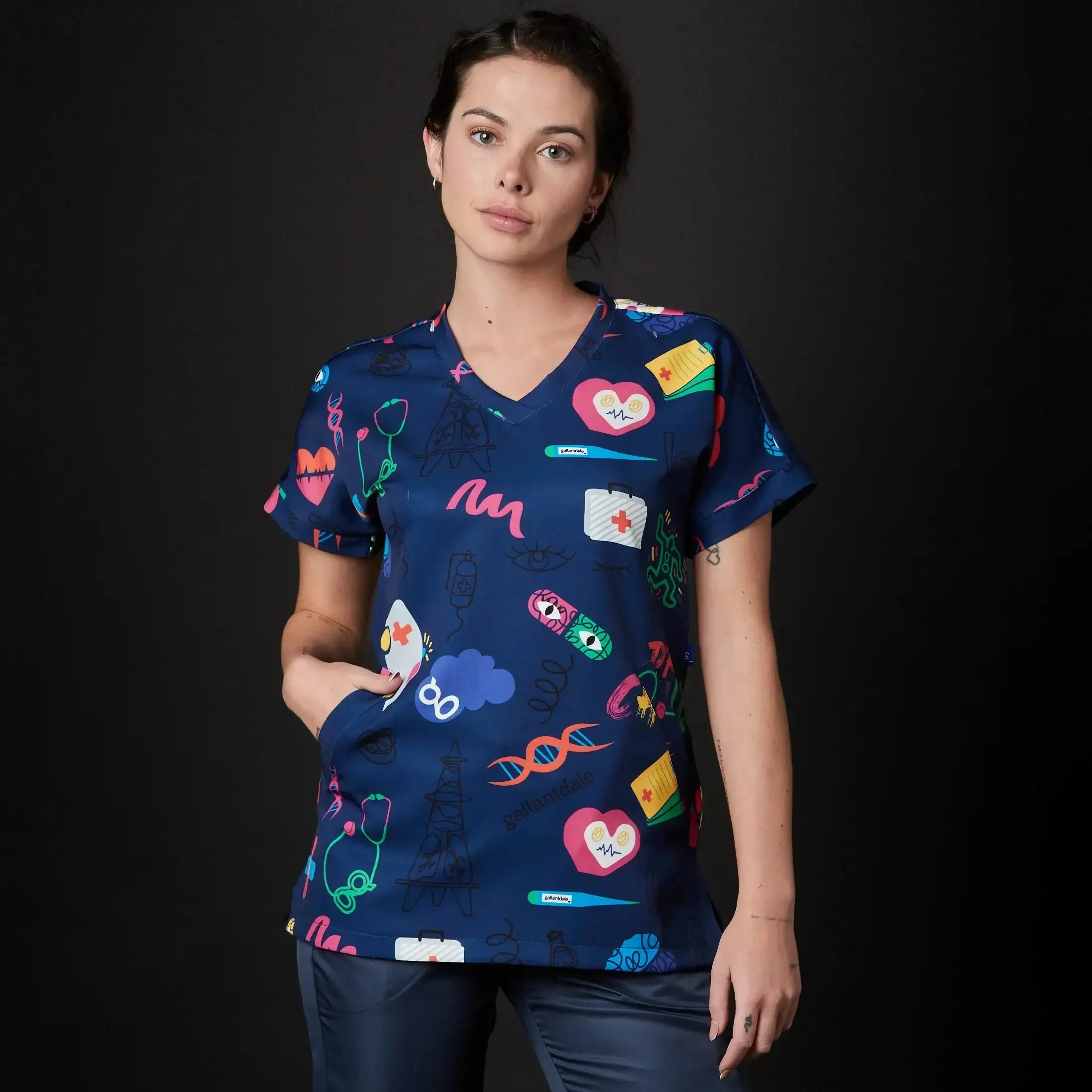 Chaqueta sanitaria District Dama Scotland Bloom - Imagen 4