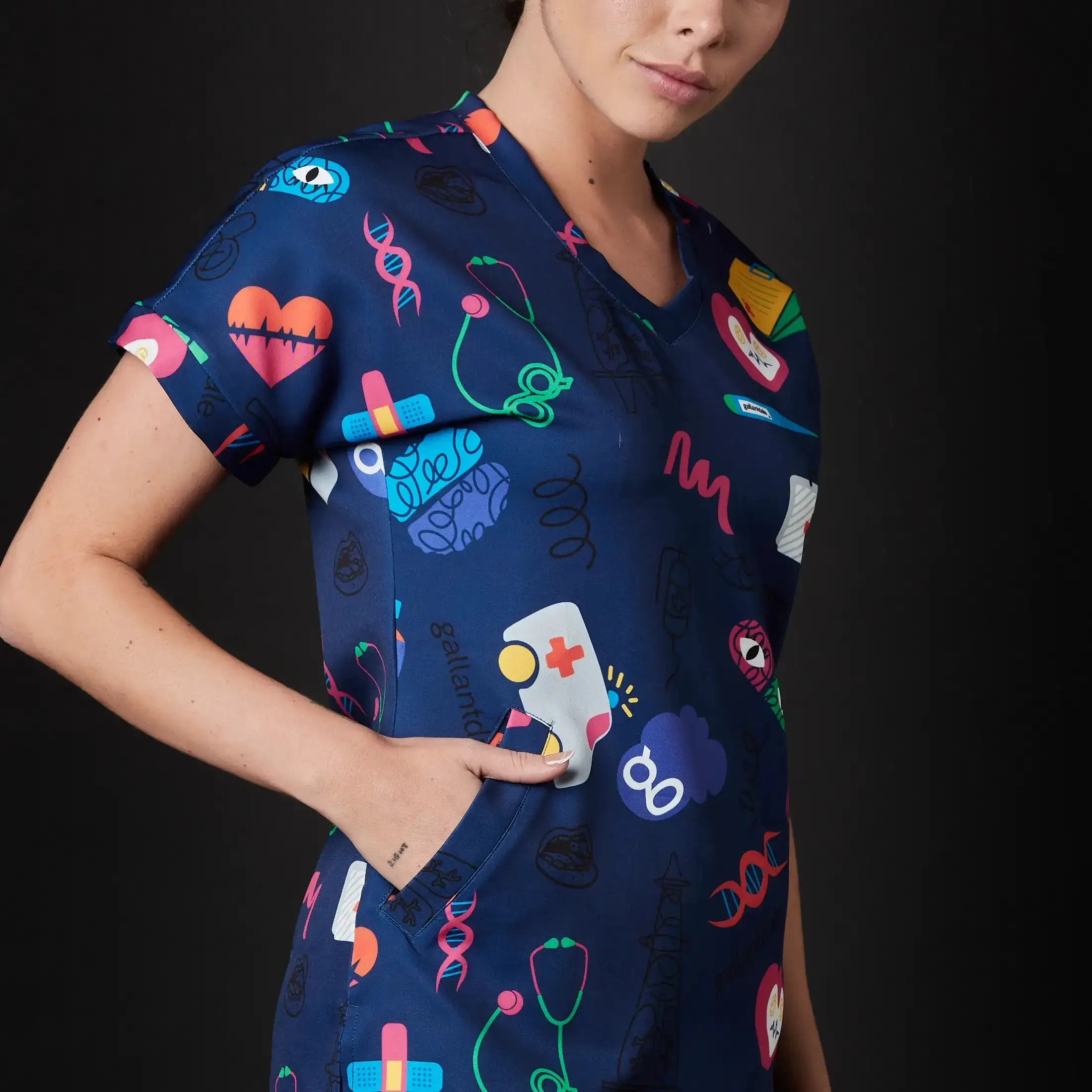 Chaqueta sanitaria District Dama Scotland Bloom - Imagen 5