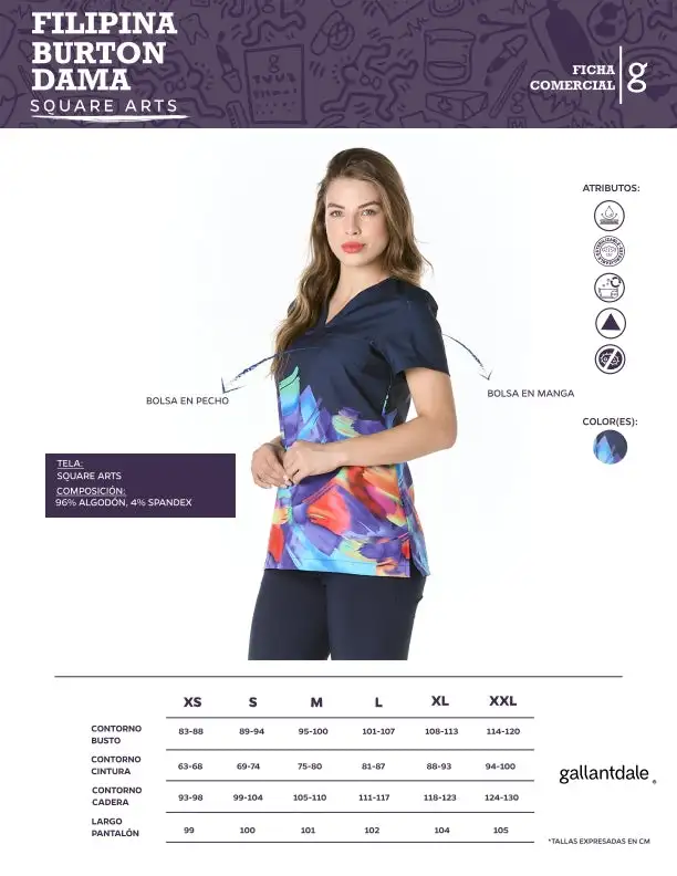 Casaca Sanitaria Burton Mujer Square Painting - Imagen 4