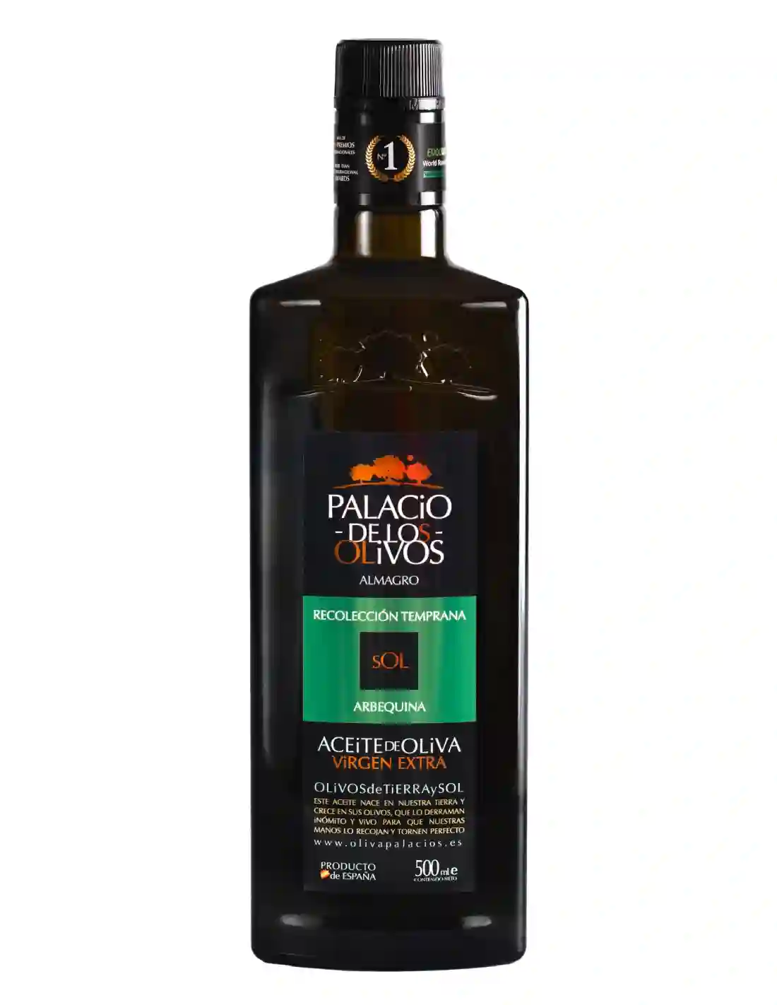 Palacio de los Olivos Arbequina - Botella de vidrio 500 ml.