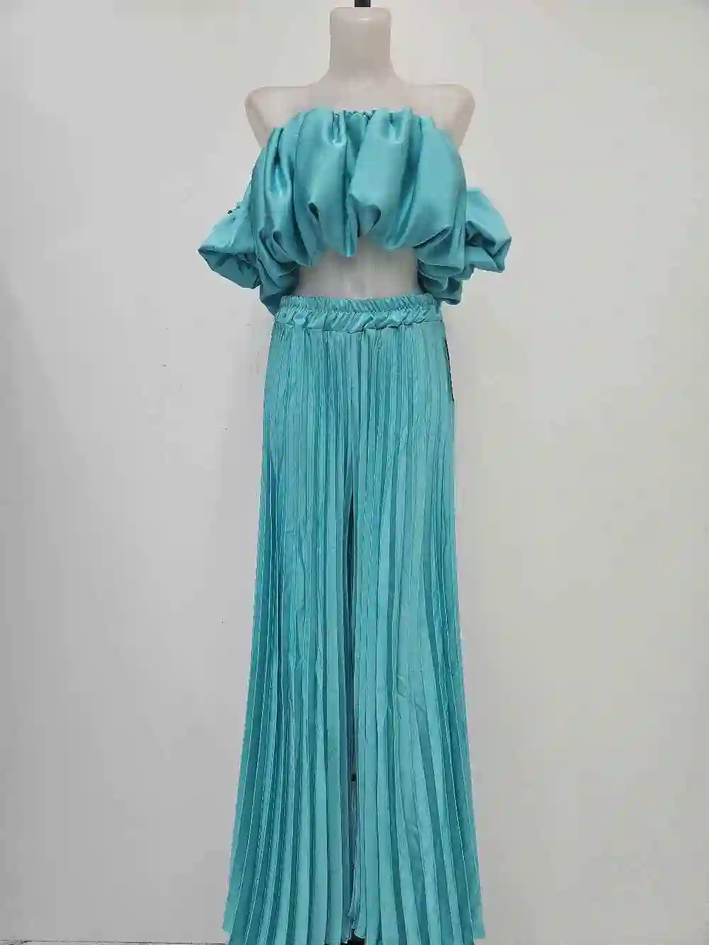 CONJUNTO PLISADO TURQUESA