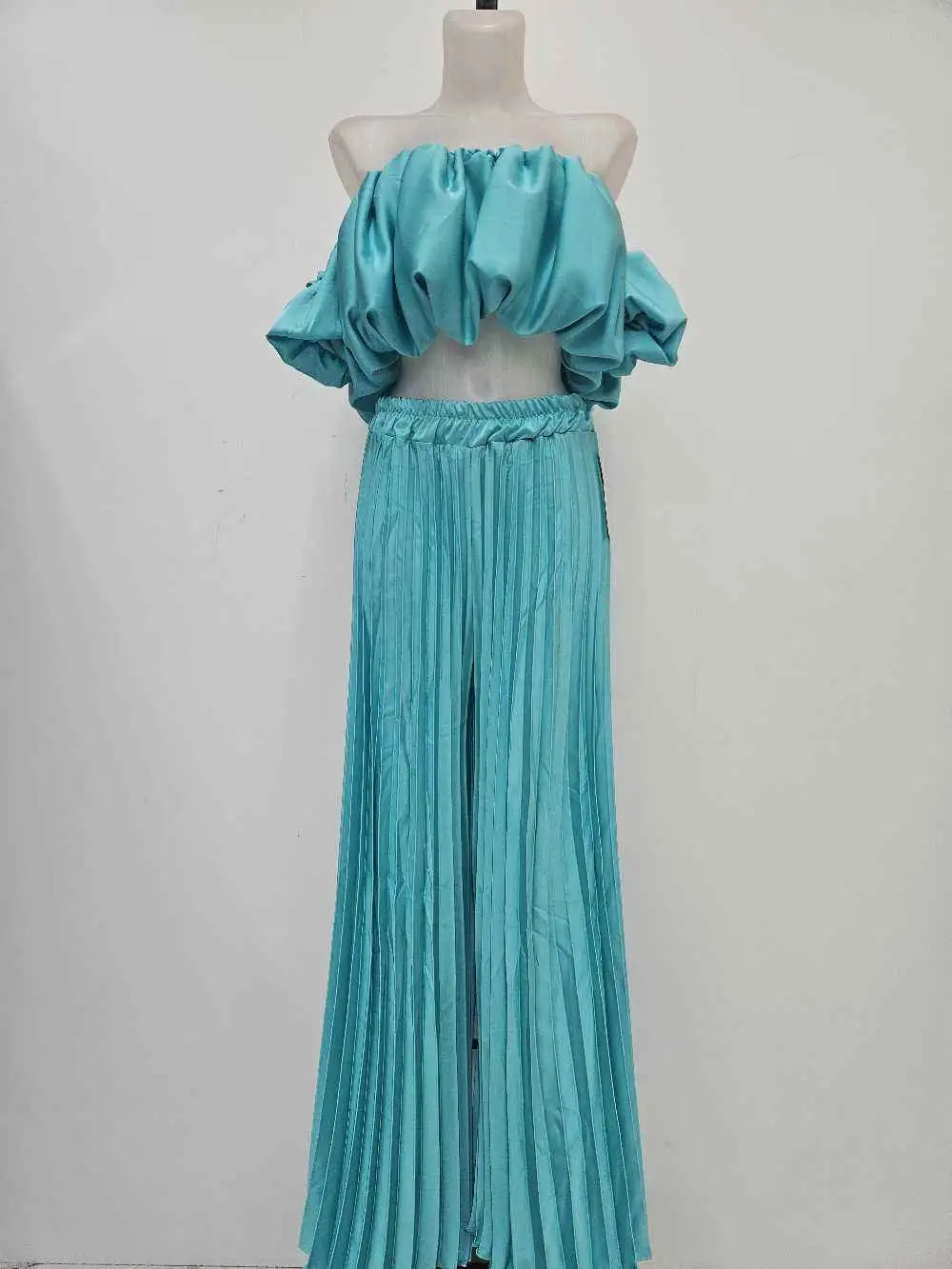 CONJUNTO PLISADO TURQUESA