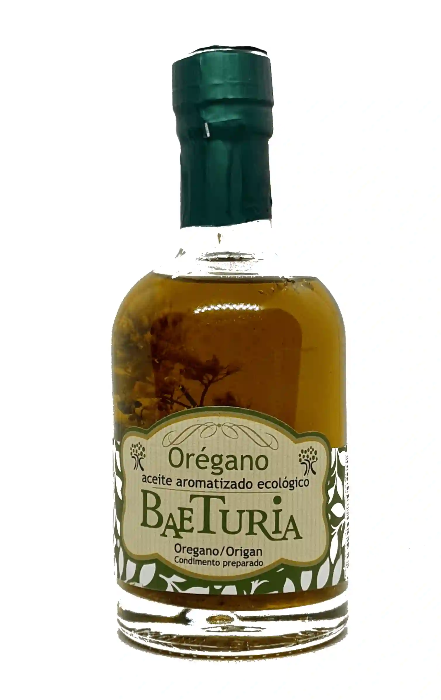 Baeturia Aceite Aromatizado Orégano Con Fecha preferente de consumo 12/25 - Botella de Vidrio 250 ml.