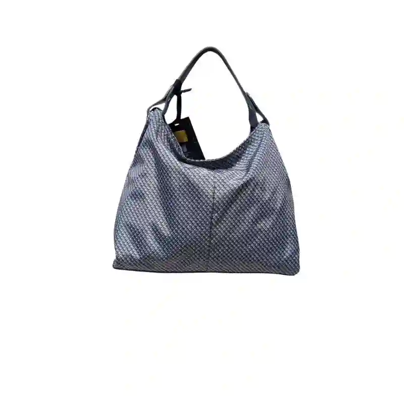 HOBO DE NAILON Y PIEL GRIS