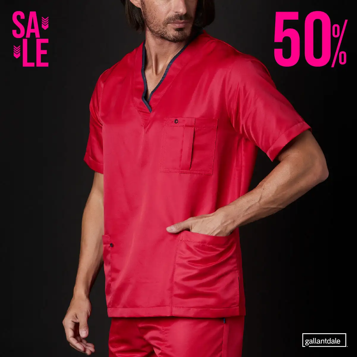 Pijama Sanitario Dr House Hombre Win Antibacterial - Clearance - Image 3