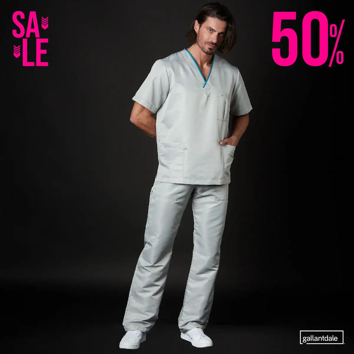 Pijama Sanitario Dr House Hombre Win Antibacterial - Clearance - Image 4