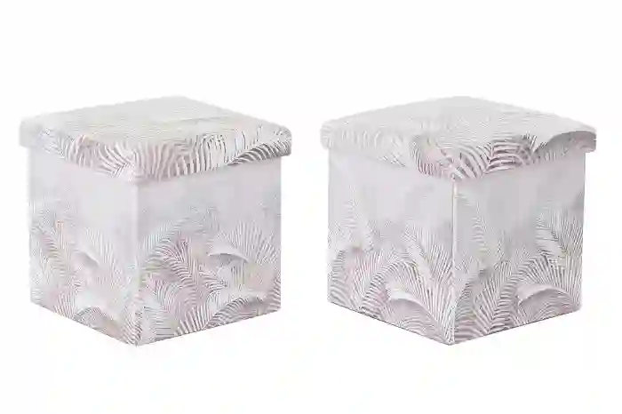 Caja Plegable con Tapa y diseño Tropical 34x34x34