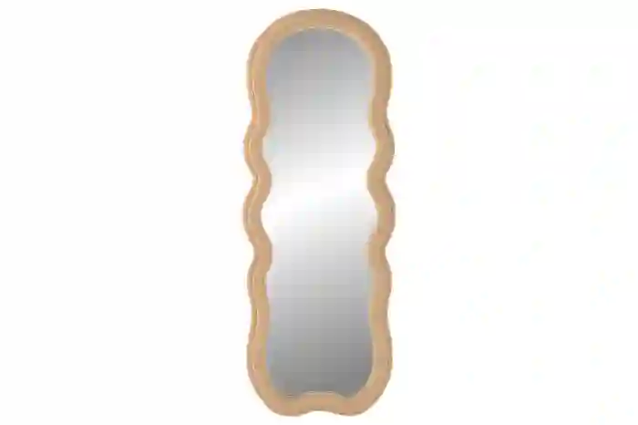Espejo Rectangular con marco de Poliéster Terciopelo Beige