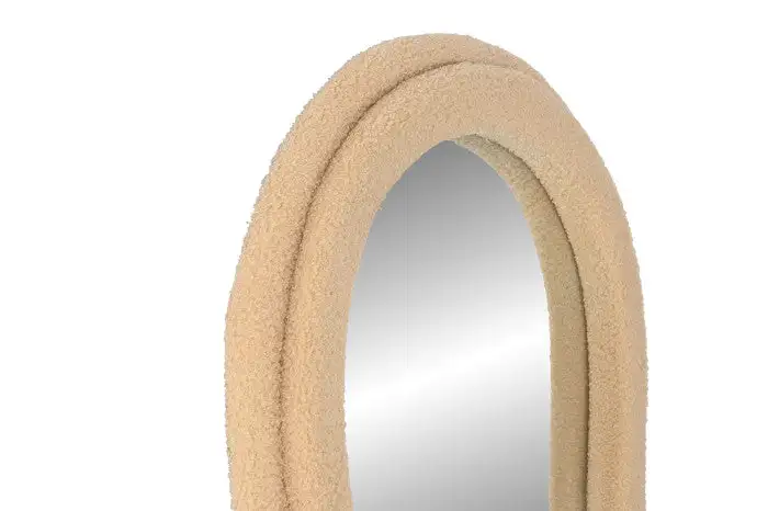 Espejo Rectangular con marco de Poliéster Terciopelo Beige - Imagen 2