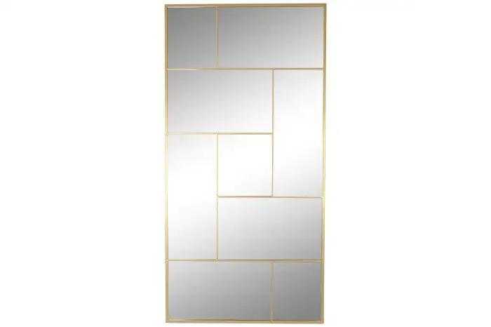 Rectangular gold and glass iron mirror