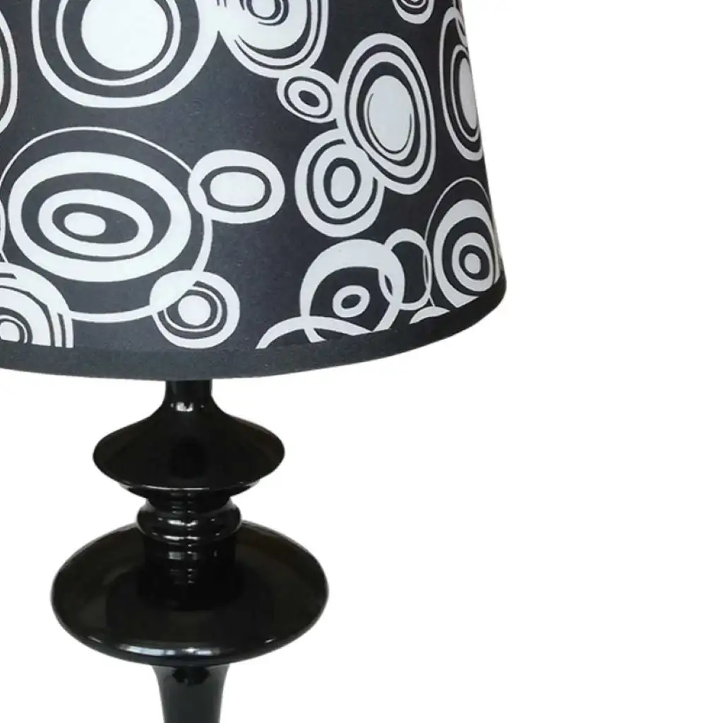 Black desktop lamp with patterned screen - Image 2