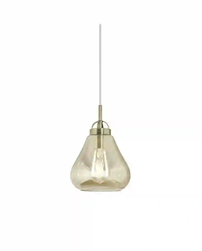 Capri pendant roof lamp in amber glass.