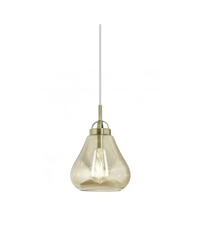 Capri pendant roof lamp in amber glass.