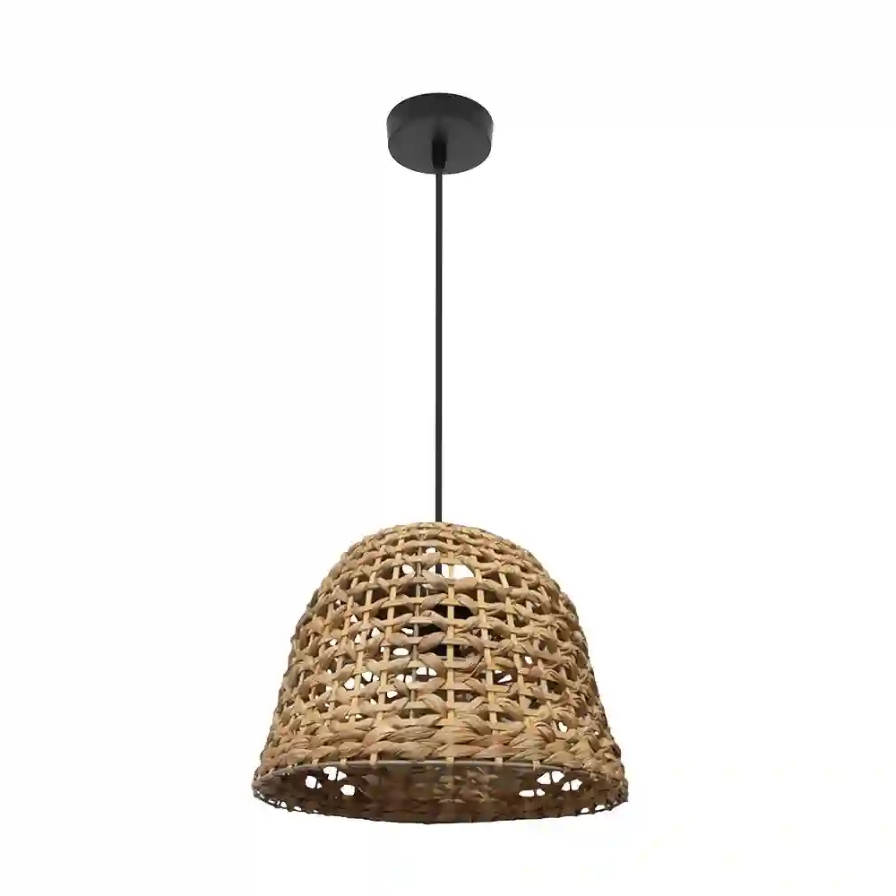 Darro series pendant roof lamp in black/natural. Met -metal and marine vegetable.