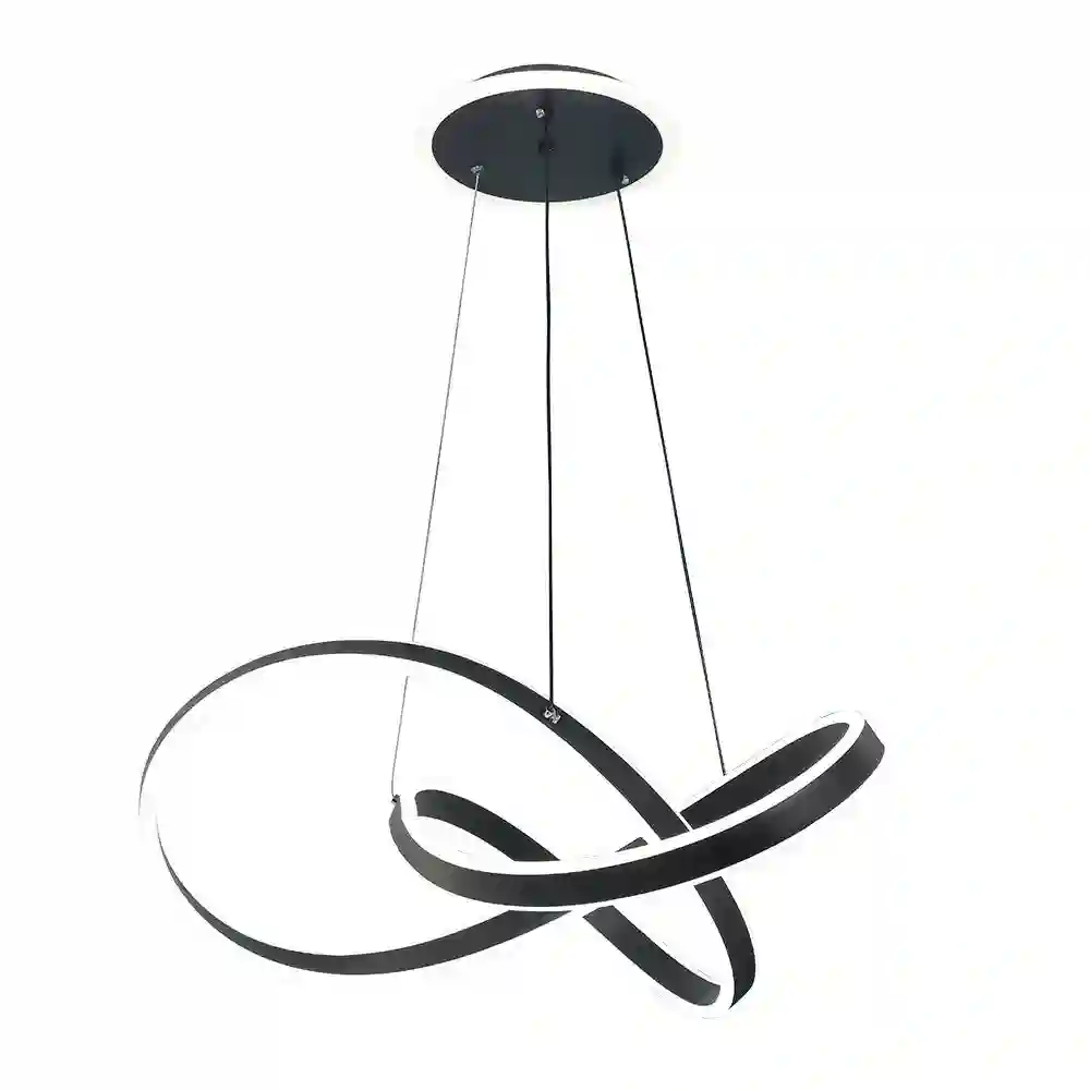 Lámpara de Techo. Colgante de la serie NANTES de color NEGRO. Este moderno colgante LED
