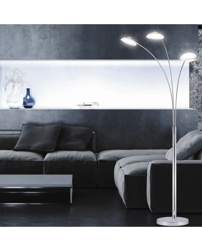 Lámpara Pie de Salón DRACO cromo LED - Imagen 3
