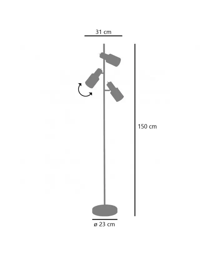 MAENA ROOM Foot lamp 3 brass black lamps - Image 2