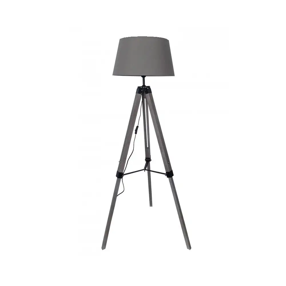 Gray/Black Color Lamp Lamp Lamp. Made in metal, wood and textile. - Image 2