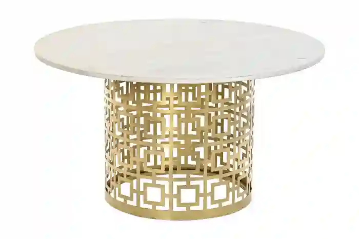 Mesa de Comedor de Metal Marmol redonda