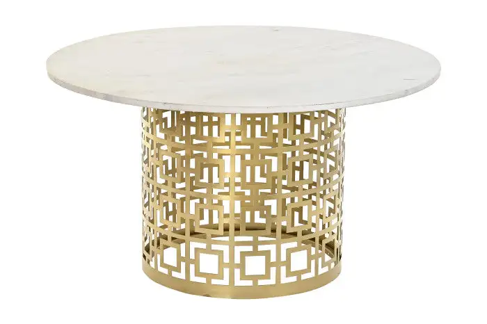 Mesa de Comedor de Metal Marmol redonda