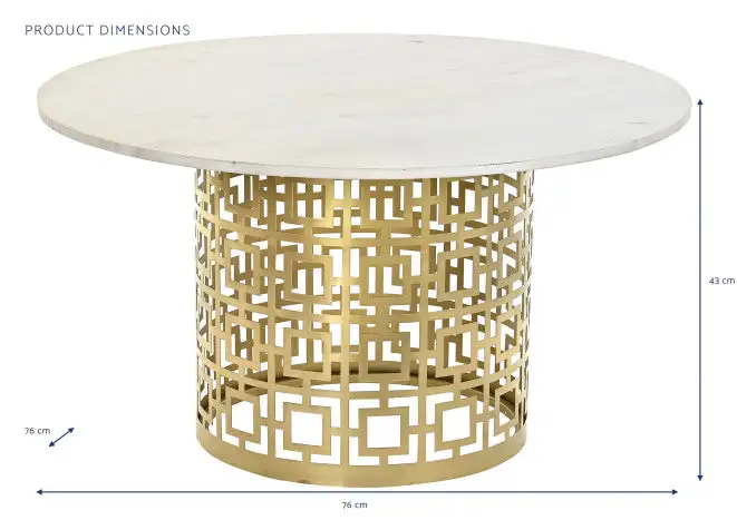 Mesa de Comedor de Metal Marmol redonda - Imagen 2