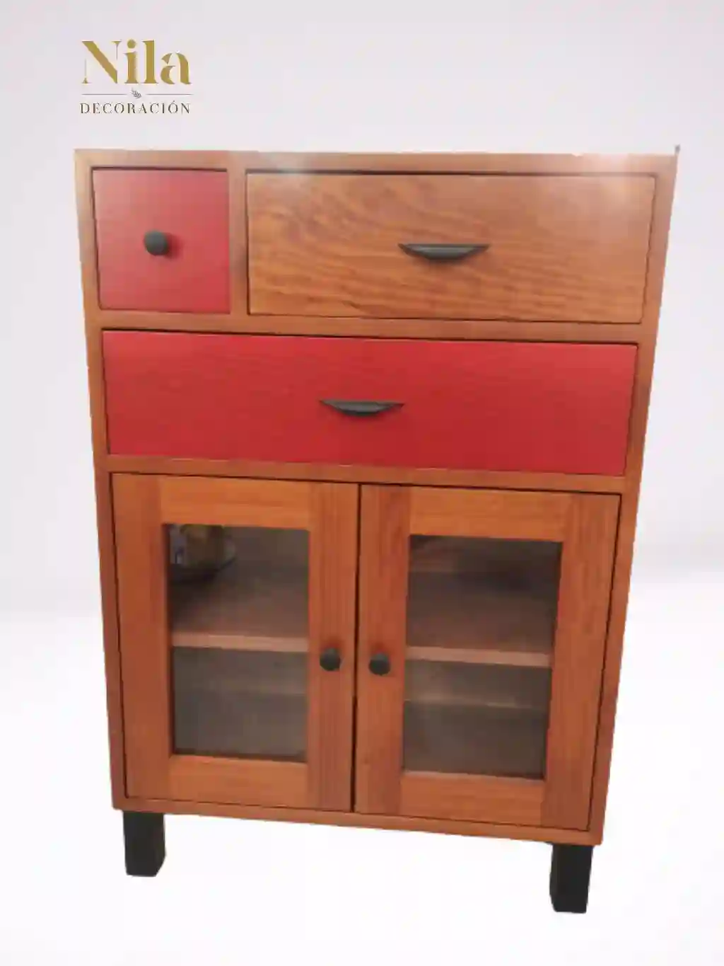 Multi drawer auxiliary furniture, with lower doors or drawers.