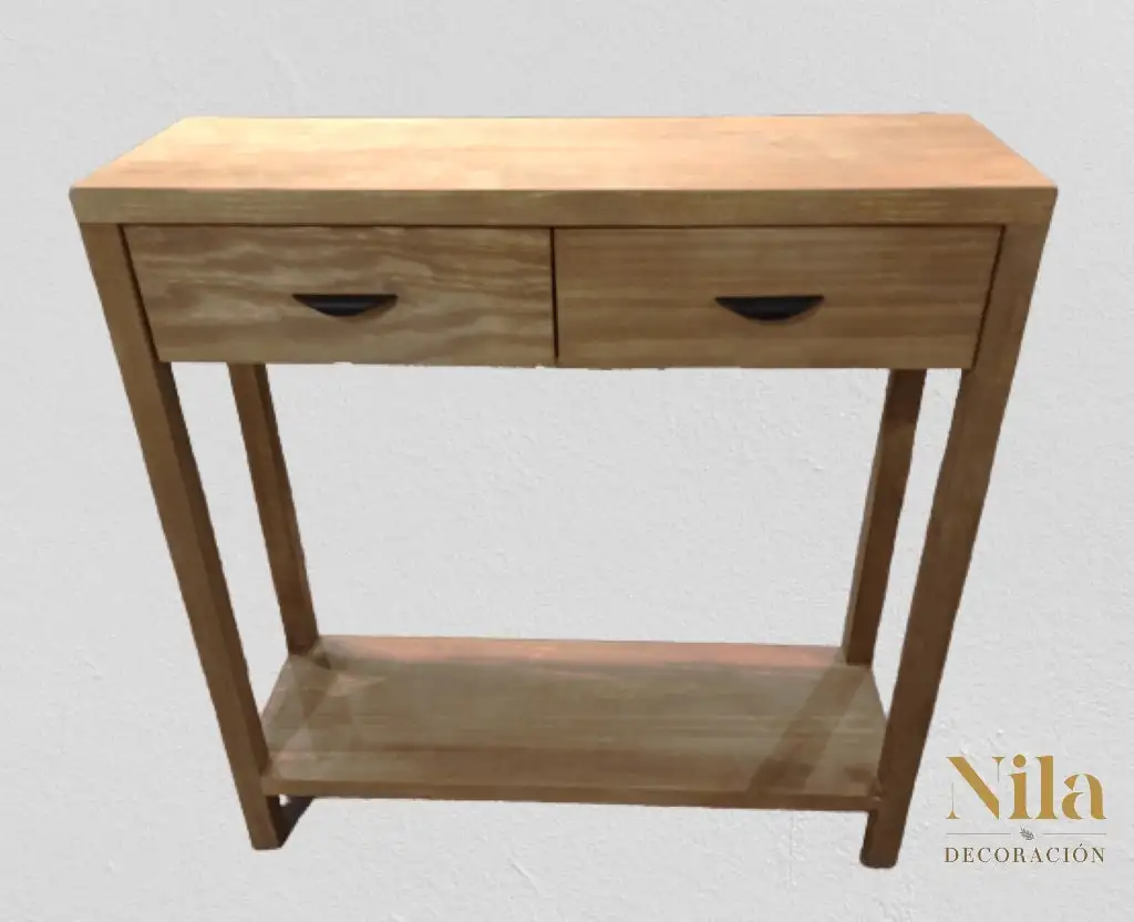 Console furniture 2 drawers and lower bucket with 3 cm thick.
