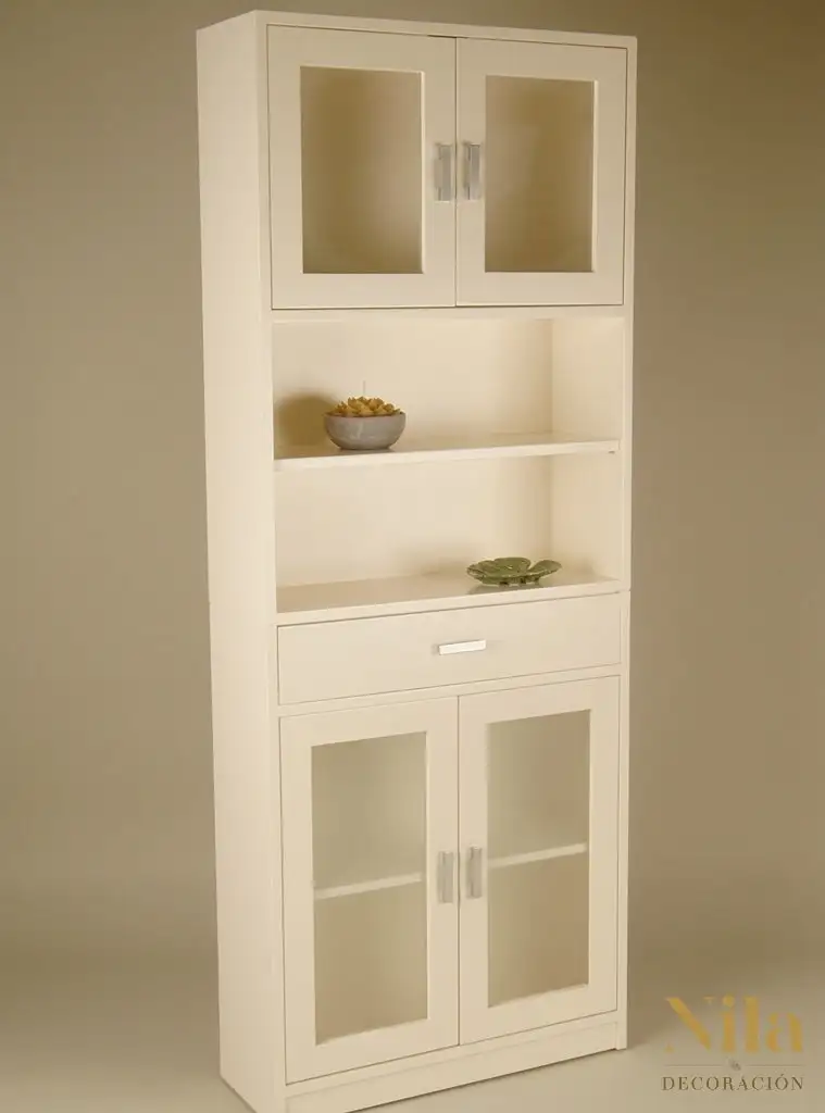 Mueble Librería vitrina de madera.