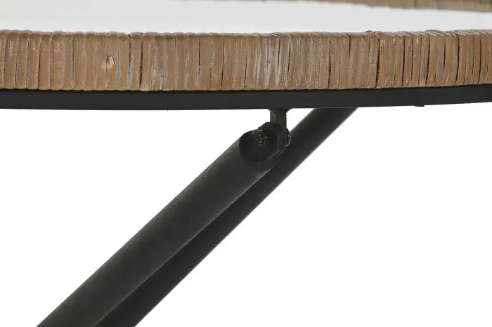 Mueble Mesa Auxiliar Redonda de Metal y Cristal - Imagen 3