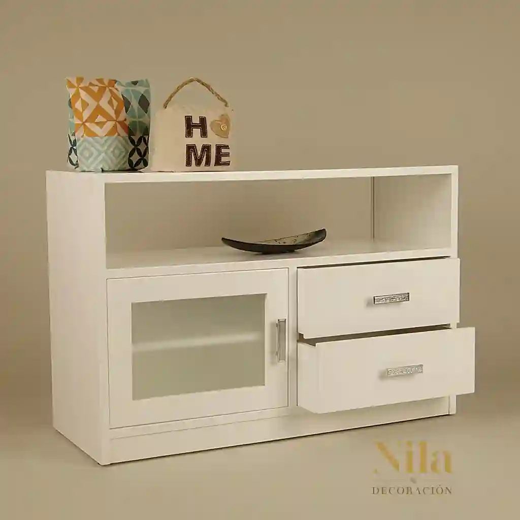 Television furniture with vain, two drawers, door with glass and inner shelf.