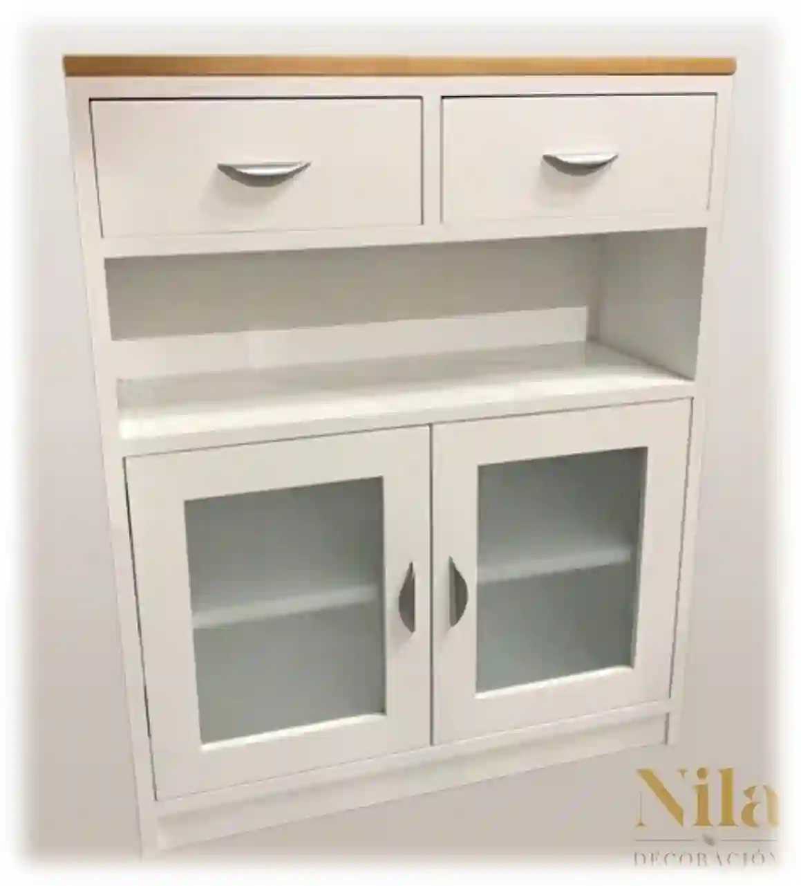 RECEIVE MEETING WITH UPPER DRAWER, VANO, TWO DOORS WITH GLASS AND INTERIOR BALL.