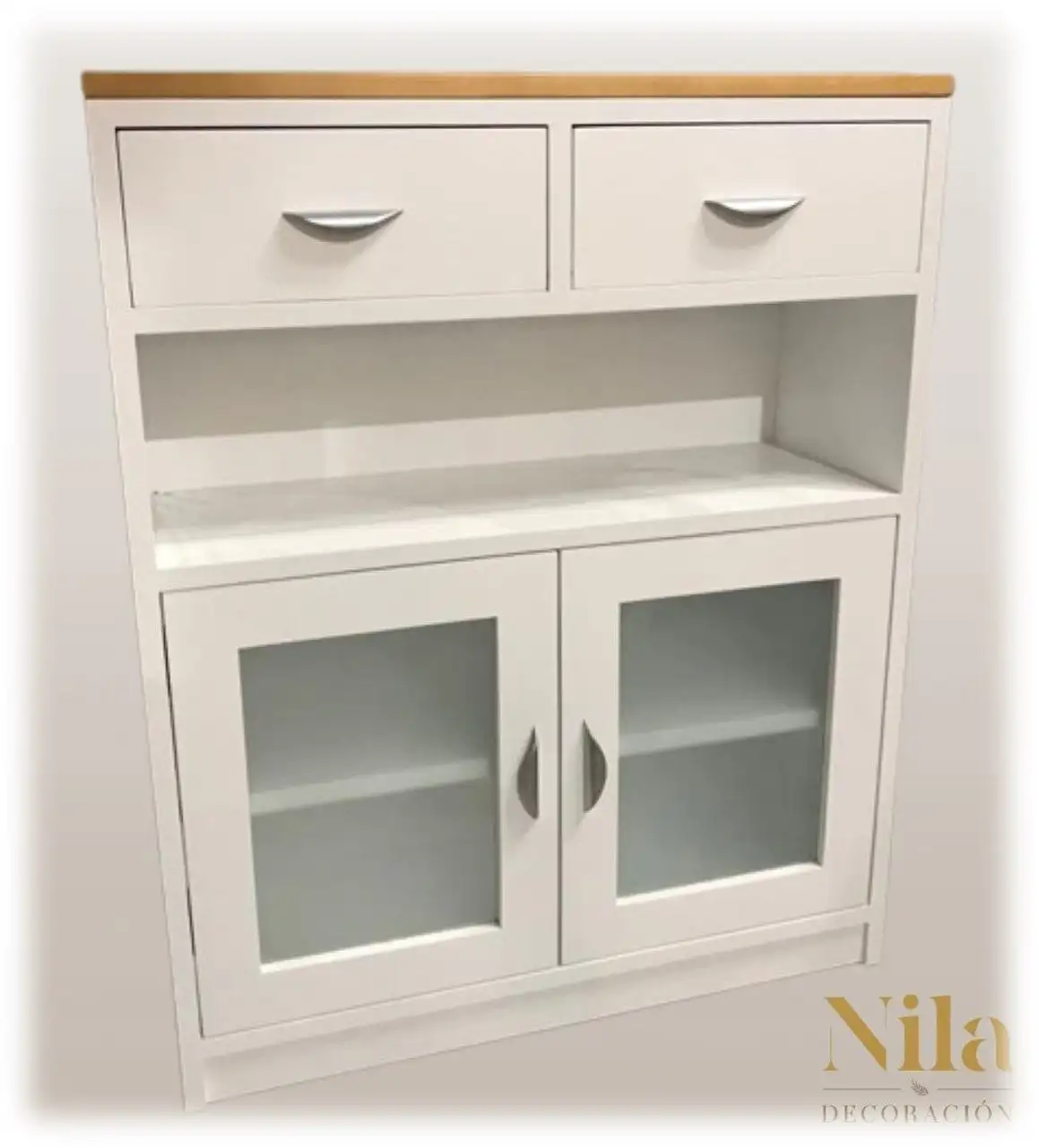 RECEIVE MEETING WITH UPPER DRAWER, VANO, TWO DOORS WITH GLASS AND INTERIOR BALL.