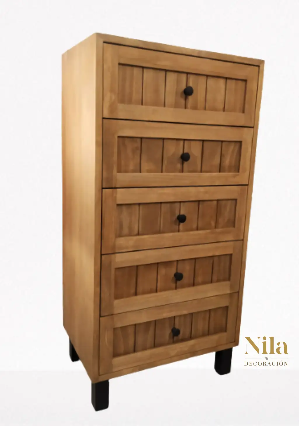 Mueble Sinfonier de madera con cinco cajones y carriles. - Imagen 2