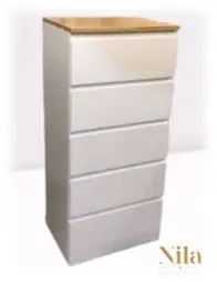 Mueble Sinfonier de madera con cinco cajones y tapa natural - Imagen 2