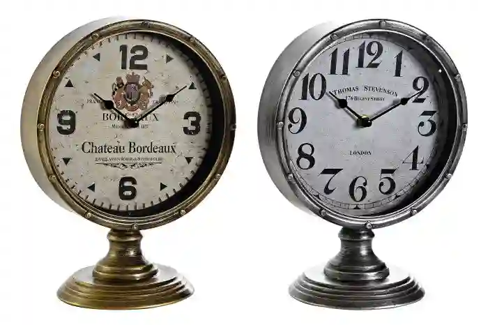 Reloj de Sobremesa Metal y Cristal