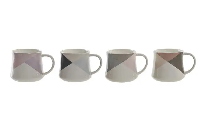 Set de 4 Tazas de Gres con policromado geométrico - Imagen 3