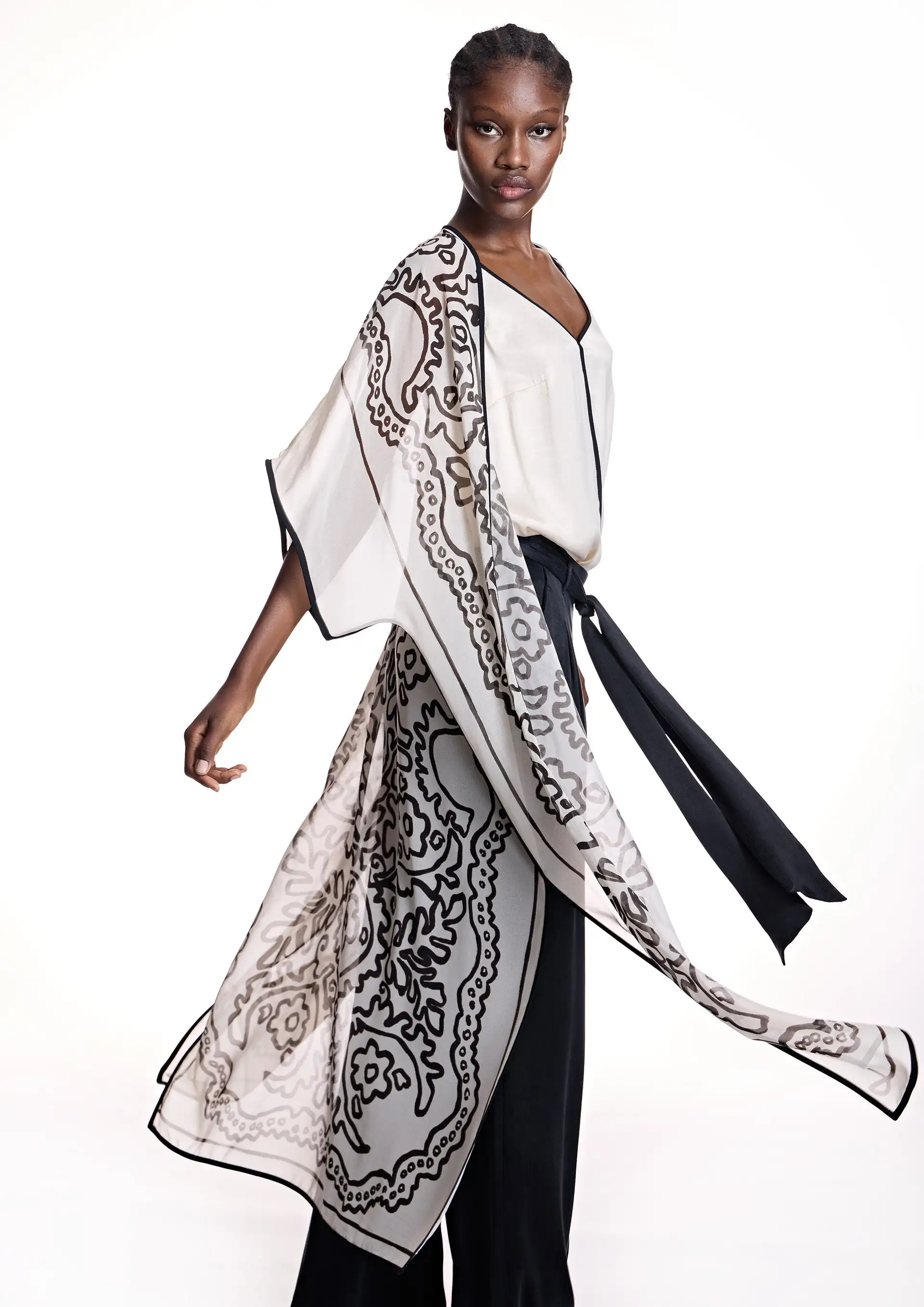 Kimono Alba Count Largo de gauze