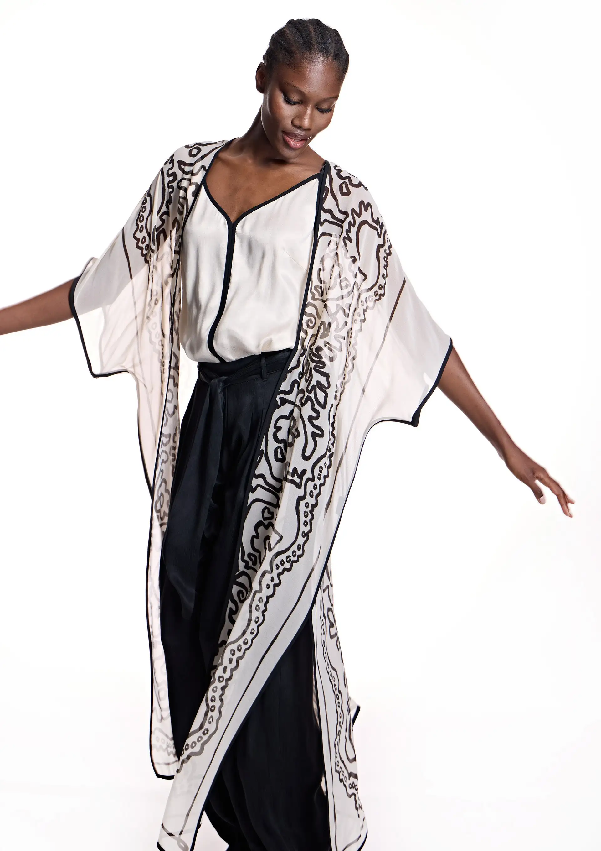 Kimono Alba Count Largo de gauze - Image 3