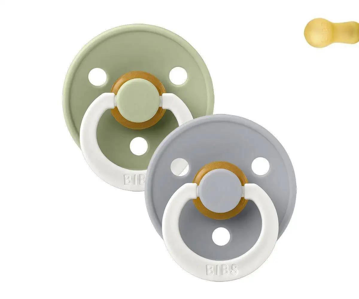 2 chupetes nocturnos bibs color salvia/nube