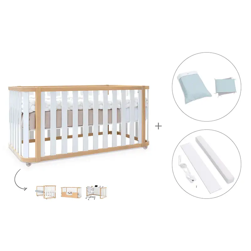 Crib-cama-writer 70x140 cm (3en1) wood/white · Create plus dos · alondra - Image 18
