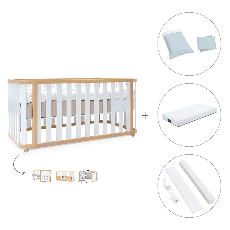Crib-cama-writer 70x140 cm (3en1) wood/white · Create plus dos · alondra - Image 19