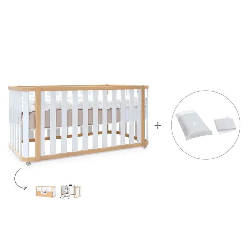 Crib-cama-writer 70x140 cm (3en1) wood/white · Create plus dos · alondra - Image 20