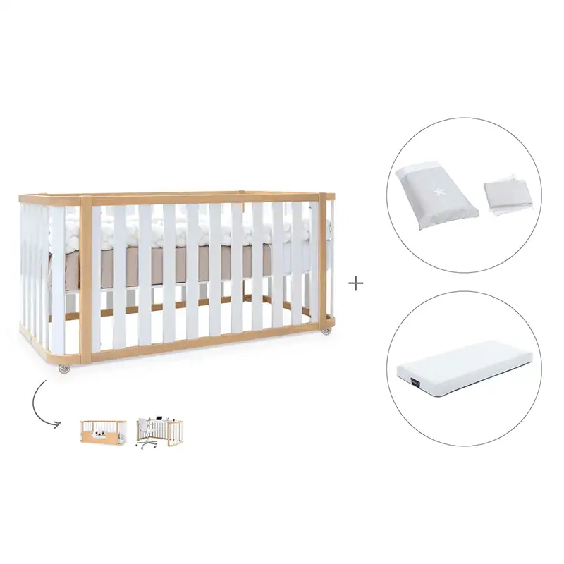 Crib-cama-writer 70x140 cm (3en1) wood/white · Create plus dos · alondra - Image 21