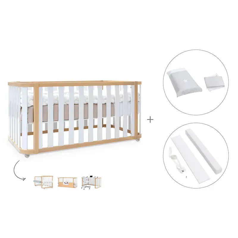 Crib-cama-writer 70x140 cm (3en1) wood/white · Create plus dos · alondra - Image 22