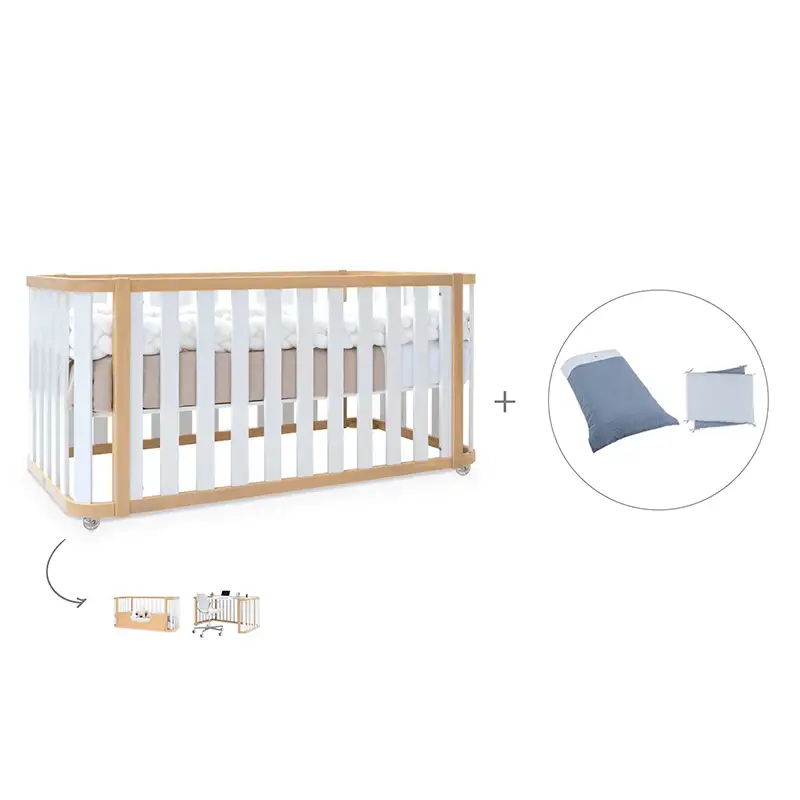Crib-cama-writer 70x140 cm (3en1) wood/white · Create plus dos · alondra - Image 24