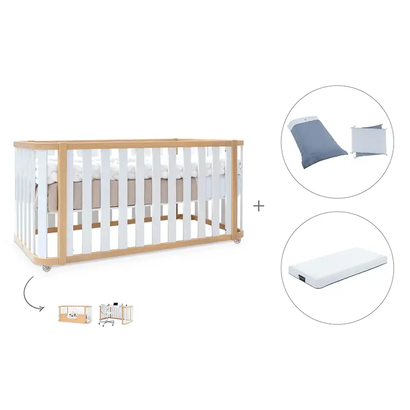Crib-cama-writer 70x140 cm (3en1) wood/white · Create plus dos · alondra - Image 25