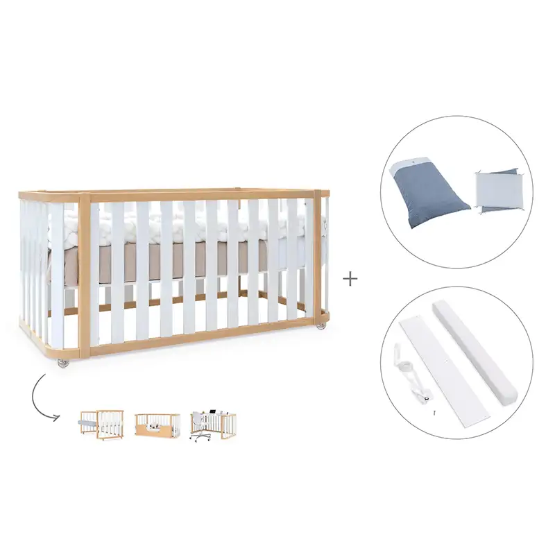 Crib-cama-writer 70x140 cm (3en1) wood/white · Create plus dos · alondra - Image 26