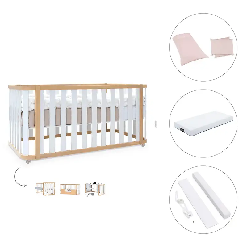 Crib-cama-writer 70x140 cm (3en1) wood/white · Create plus dos · alondra - Image 28
